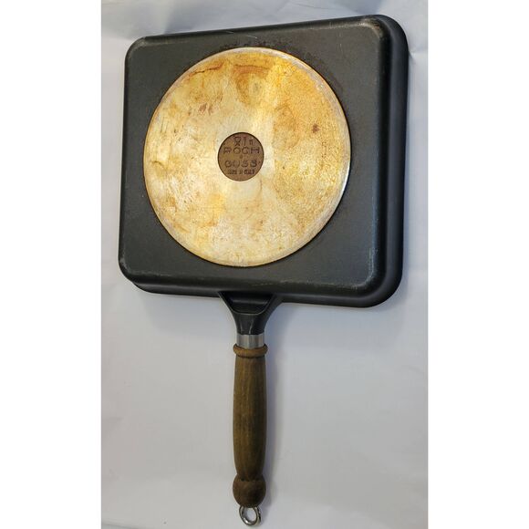 ROCH GUSS Grand Chef  Large 10.5” Flat Grill Pan Made in Italy Wood Handle - Picture 2 of 5